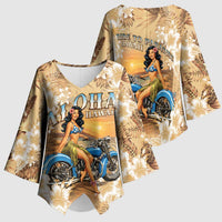 Aloha Hawaii Biker Kimono Sleeve Blouse Ride To Paradise