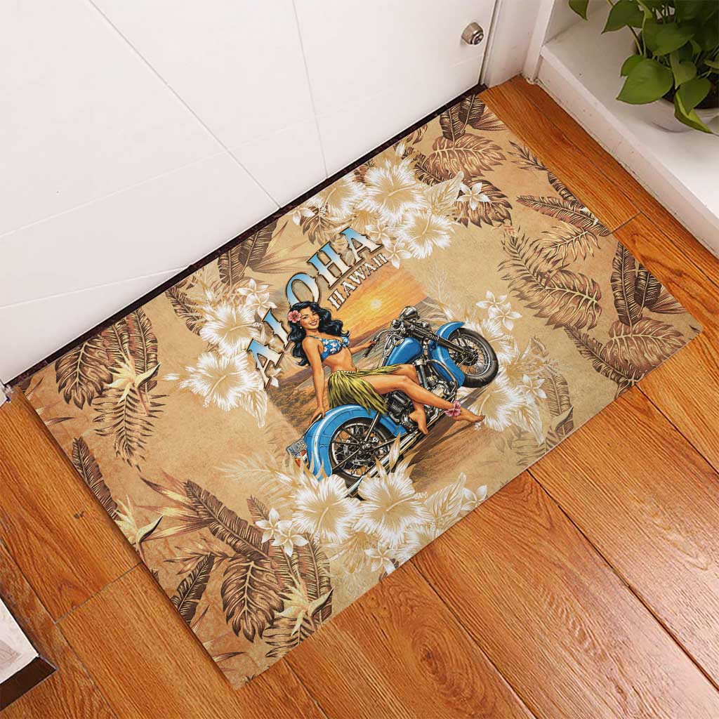 Aloha Hawaii Biker Rubber Doormat Ride To Paradise