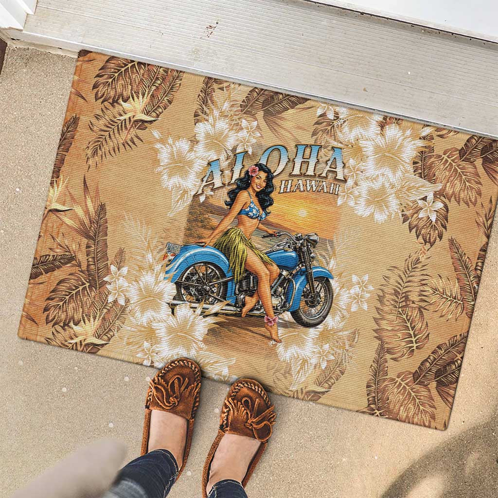 Aloha Hawaii Biker Rubber Doormat Ride To Paradise