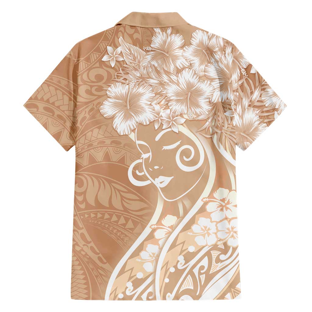 Polynesian Women's Day Family Matching Long Sleeve Bodycon Dress and Hawaiian Shirt Brown Hibiscus Flowers With Polynesian Pattern LT05 - Polynesian Pride