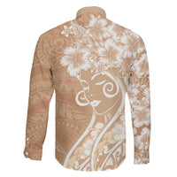 Polynesian Women's Day Family Matching Short Sleeve Bodycon Dress and Hawaiian Shirt Brown Hibiscus Flowers With Polynesian Pattern LT05 - Polynesian Pride