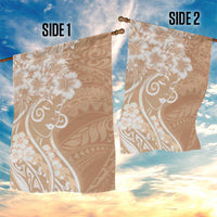 Polynesian Women's Day Garden Flag Brown Hibiscus Flowers With Polynesian Pattern