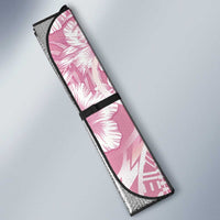 Polynesian Women's Day Auto Sun Shade Pink Hibiscus Flowers With Polynesian Pattern