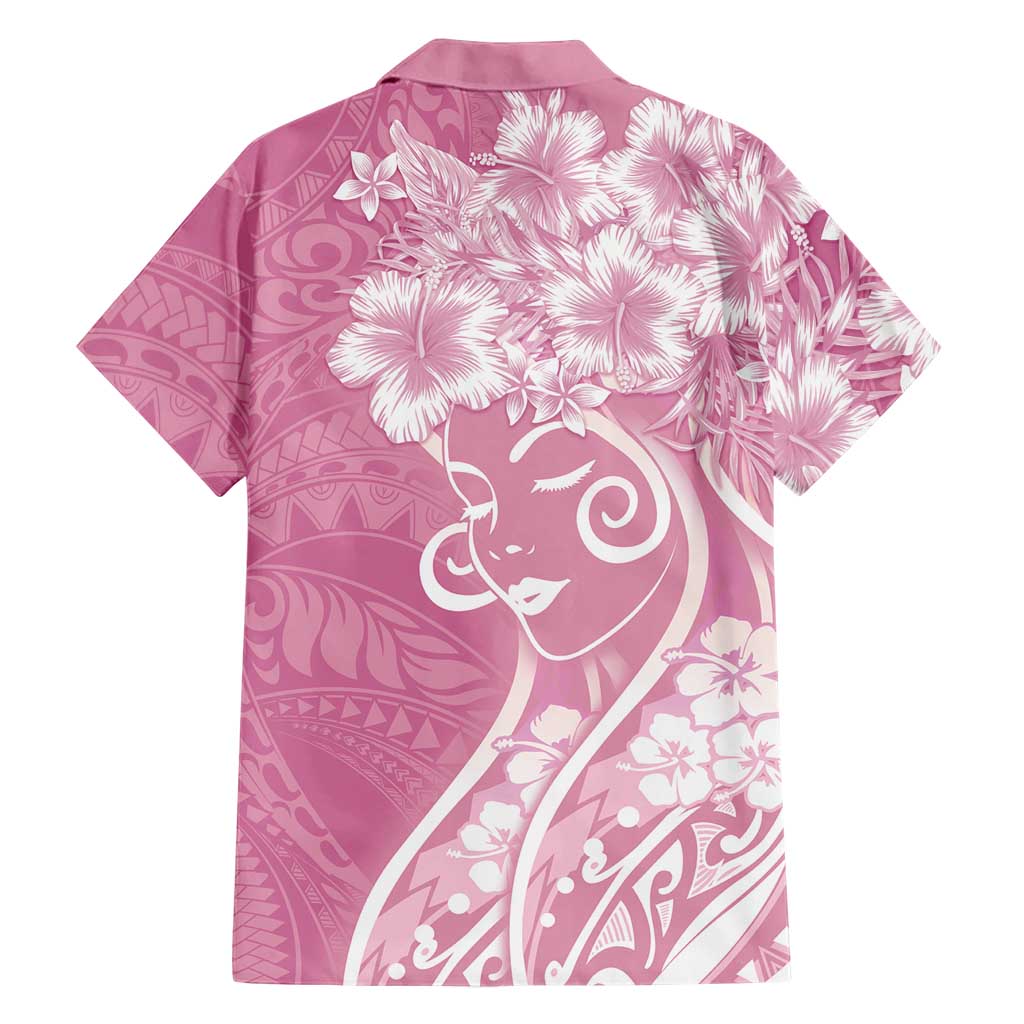 Polynesian Women's Day Family Matching Long Sleeve Bodycon Dress and Hawaiian Shirt Pink Hibiscus Flowers With Polynesian Pattern LT05 - Polynesian Pride