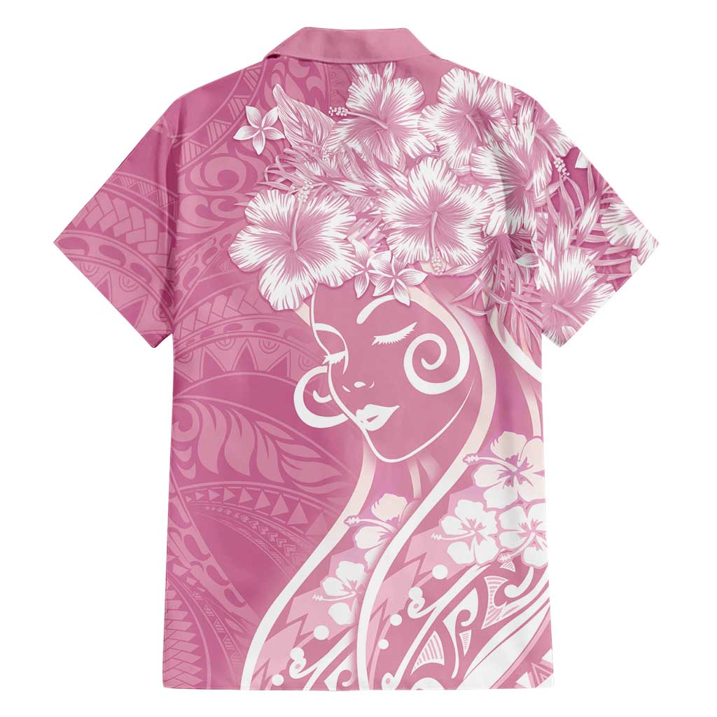 Polynesian Women's Day Family Matching Mermaid Dress and Hawaiian Shirt Pink Hibiscus Flowers With Polynesian Pattern LT05 - Polynesian Pride