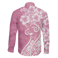 Polynesian Women's Day Family Matching Short Sleeve Bodycon Dress and Hawaiian Shirt Pink Hibiscus Flowers With Polynesian Pattern LT05 - Polynesian Pride