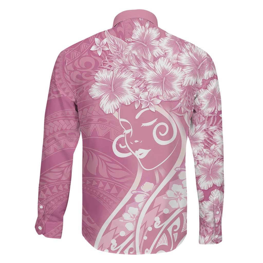 Polynesian Women's Day Family Matching Tank Maxi Dress and Hawaiian Shirt Pink Hibiscus Flowers With Polynesian Pattern LT05 - Polynesian Pride
