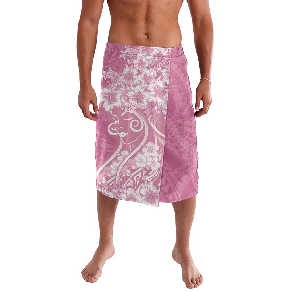 Polynesian Women's Day Lavalava Pink Hibiscus Flowers With Polynesian Pattern