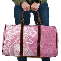 Polynesian Women's Day Travel Bag Pink Hibiscus Flowers With Polynesian Pattern
