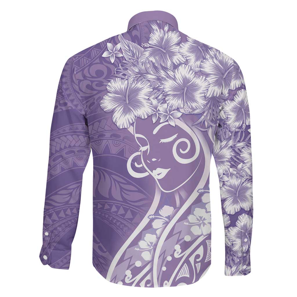 Polynesian Women's Day Family Matching Summer Maxi Dress and Hawaiian Shirt Purple Hibiscus Flowers With Polynesian Pattern LT05 - Polynesian Pride
