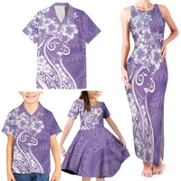 Polynesian Women's Day Family Matching Tank Maxi Dress and Hawaiian Shirt Purple Hibiscus Flowers With Polynesian Pattern LT05 - Polynesian Pride