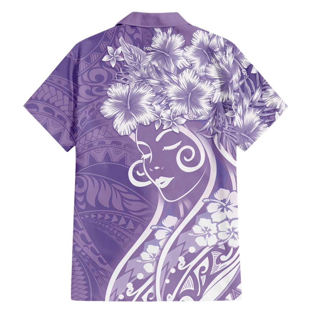 Polynesian Women's Day Family Matching Tank Maxi Dress and Hawaiian Shirt Purple Hibiscus Flowers With Polynesian Pattern LT05 - Polynesian Pride