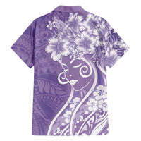 Polynesian Women's Day Family Matching Tank Maxi Dress and Hawaiian Shirt Purple Hibiscus Flowers With Polynesian Pattern LT05 - Polynesian Pride