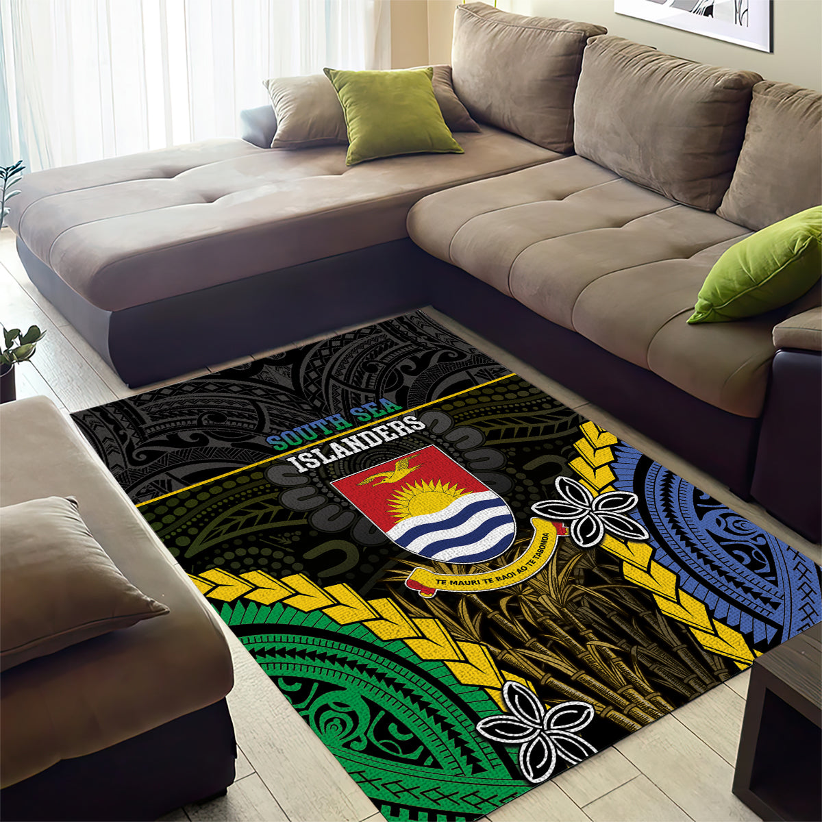 South Sea Islanders And Gilbert Islands Area Rug Kanakas Polynesian Pattern