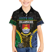 Personalised South Sea Islanders And Gilbert Islands Family Matching Off Shoulder Short Dress and Hawaiian Shirt Kanakas Polynesian Pattern