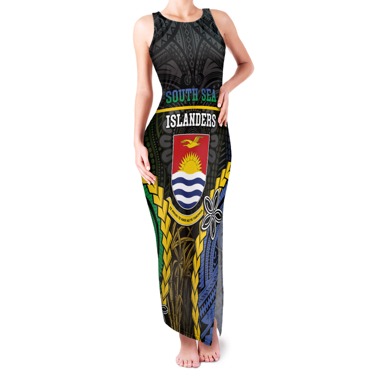 Personalised South Sea Islanders And Gilbert Islands Family Matching Tank Maxi Dress and Hawaiian Shirt Kanakas Polynesian Pattern