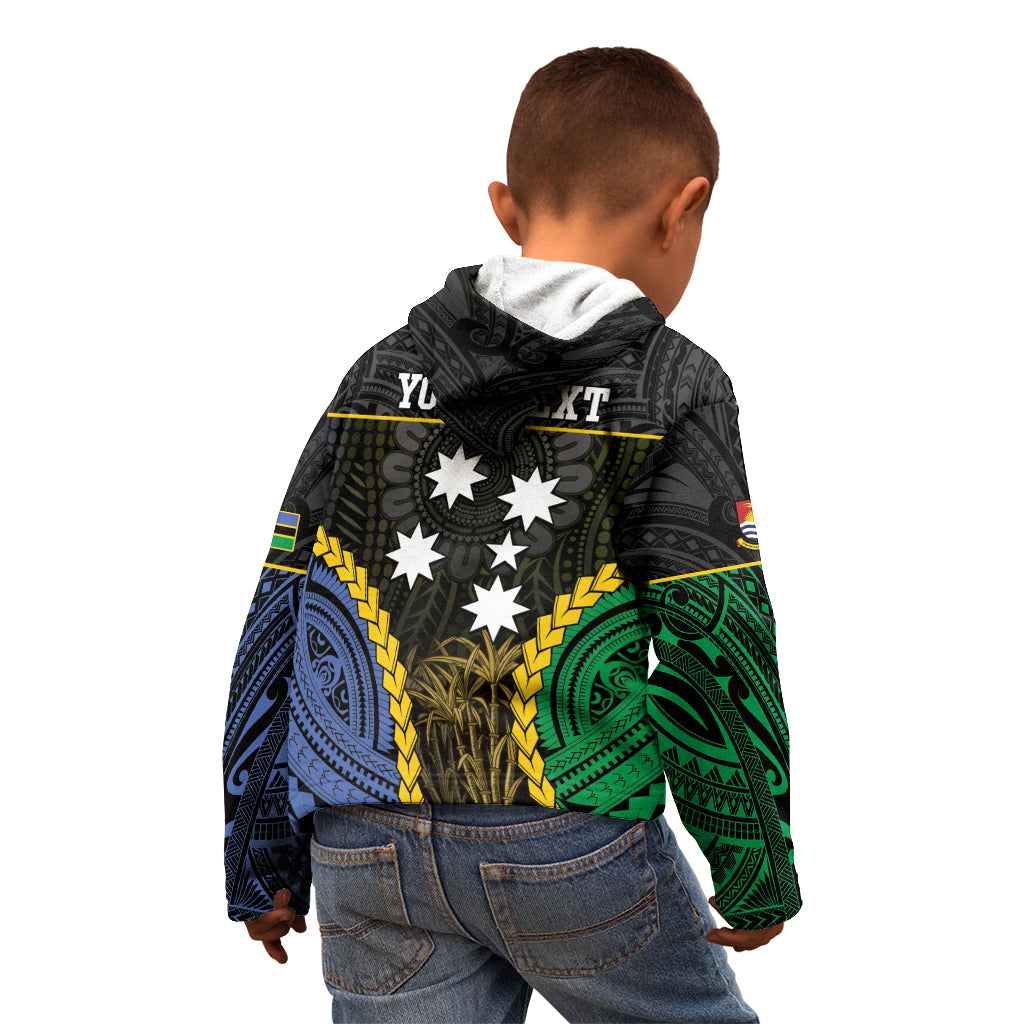 Personalised South Sea Islanders And Gilbert Islands Kid Hoodie Kanakas Polynesian Pattern