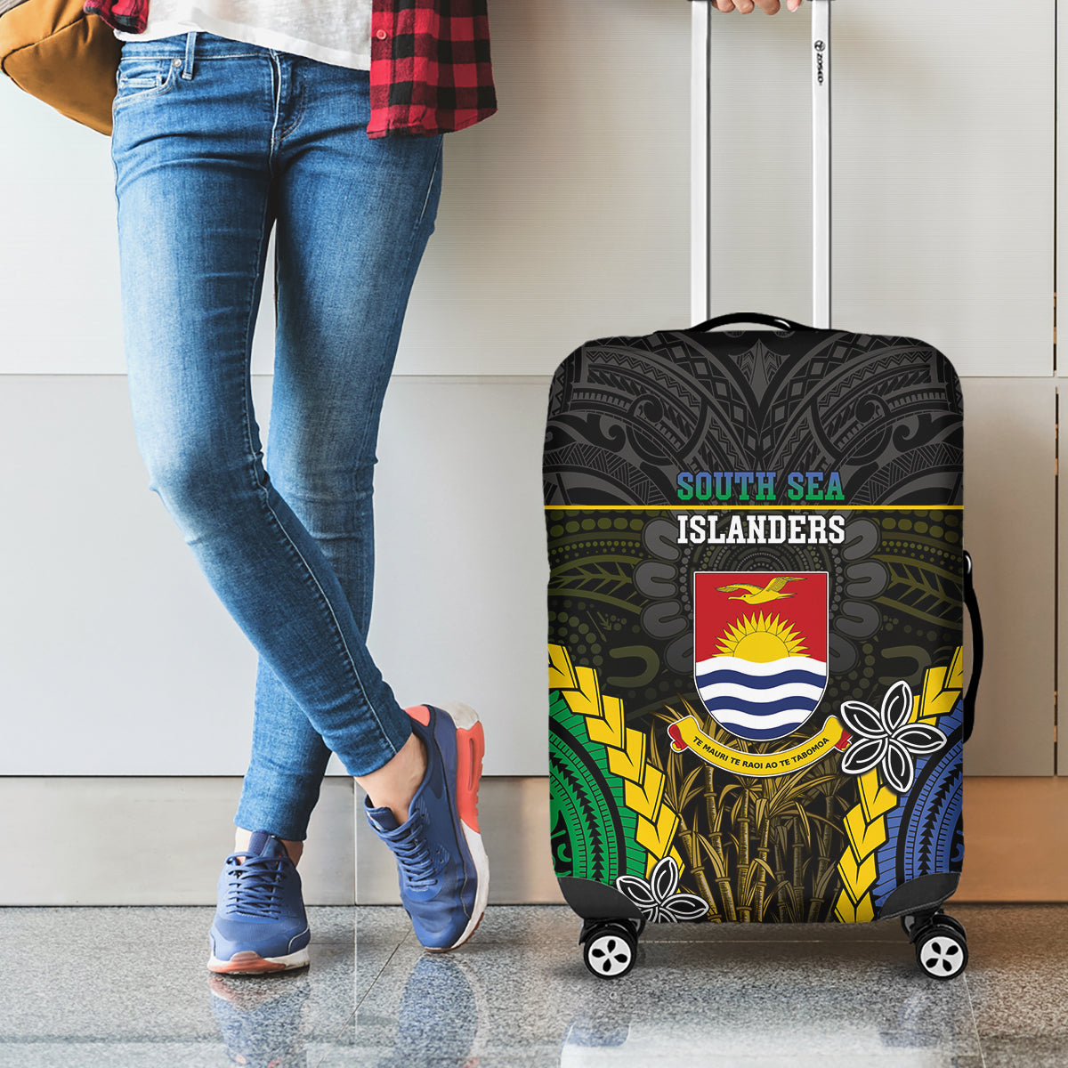 South Sea Islanders And Gilbert Islands Luggage Cover Kanakas Polynesian Pattern