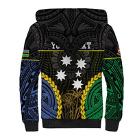 Personalised South Sea Islanders And Gilbert Islands Sherpa Hoodie Kanakas Polynesian Pattern