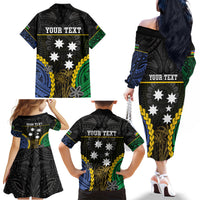 Personalised South Sea Islanders And New Caledonia Family Matching Off The Shoulder Long Sleeve Dress and Hawaiian Shirt Kanakas Polynesian Pattern LT05 - Polynesian Pride