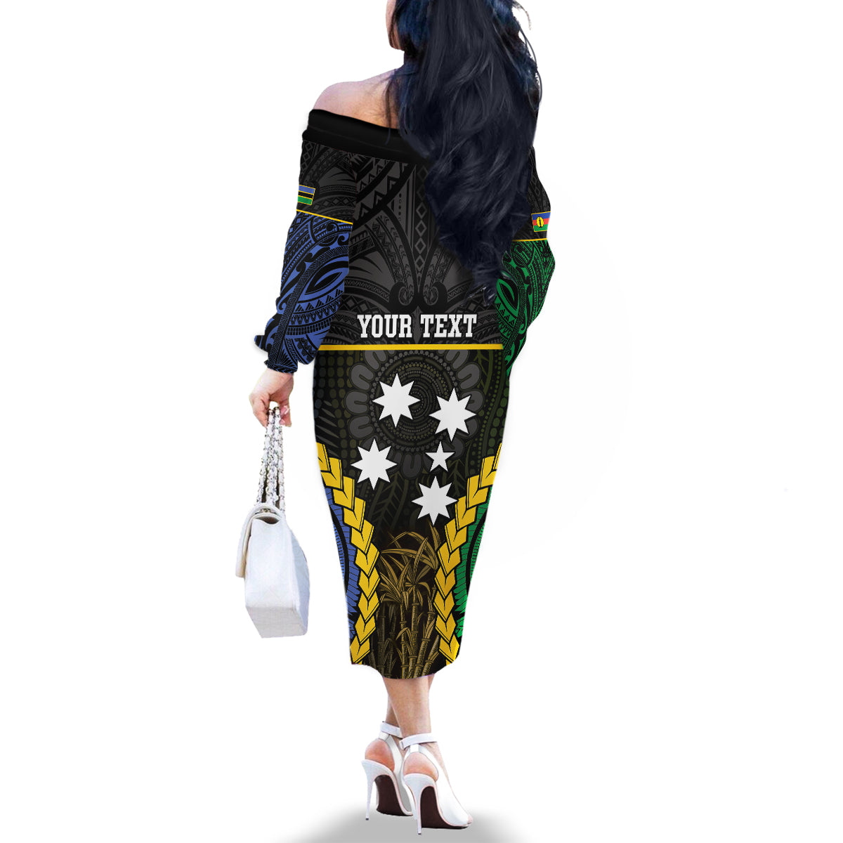 Personalised South Sea Islanders And New Caledonia Family Matching Off The Shoulder Long Sleeve Dress and Hawaiian Shirt Kanakas Polynesian Pattern LT05 - Polynesian Pride