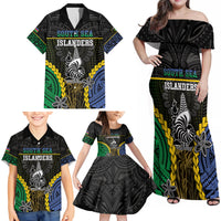 Personalised South Sea Islanders And New Caledonia Family Matching Off Shoulder Maxi Dress and Hawaiian Shirt Kanakas Polynesian Pattern LT05 - Polynesian Pride