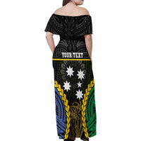 Personalised South Sea Islanders And New Caledonia Family Matching Off Shoulder Maxi Dress and Hawaiian Shirt Kanakas Polynesian Pattern LT05 - Polynesian Pride