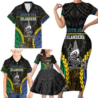 Personalised South Sea Islanders And New Caledonia Family Matching Short Sleeve Bodycon Dress and Hawaiian Shirt Kanakas Polynesian Pattern LT05 - Polynesian Pride