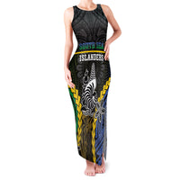 Personalised South Sea Islanders And New Caledonia Family Matching Tank Maxi Dress and Hawaiian Shirt Kanakas Polynesian Pattern LT05 Mom's Dress Black - Polynesian Pride