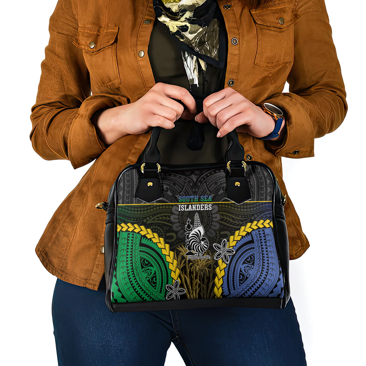 South Sea Islanders And New Caledonia Shoulder Handbag Kanakas Polynesian Pattern