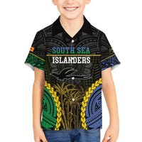 Personalised South Sea Islanders And New Ireland Family Matching Long Sleeve Bodycon Dress and Hawaiian Shirt Kanakas Polynesian Pattern LT05 Son's Shirt Black - Polynesian Pride