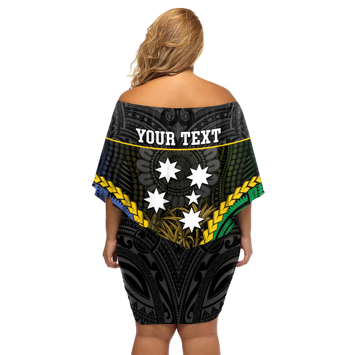 Personalised South Sea Islanders And New Ireland Family Matching Off Shoulder Short Dress and Hawaiian Shirt Kanakas Polynesian Pattern LT05 - Polynesian Pride