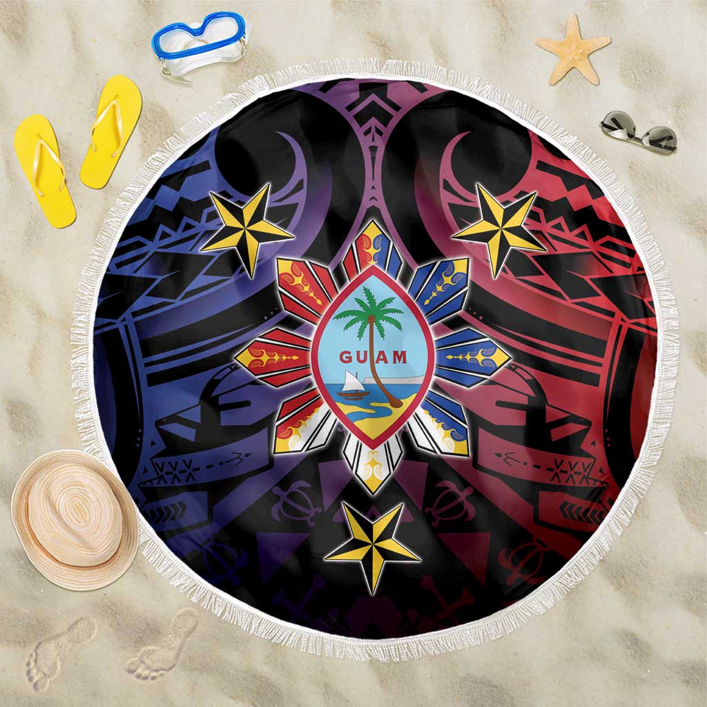Philippines Guam Beach Blanket Filipino Sun With Guaman Seal