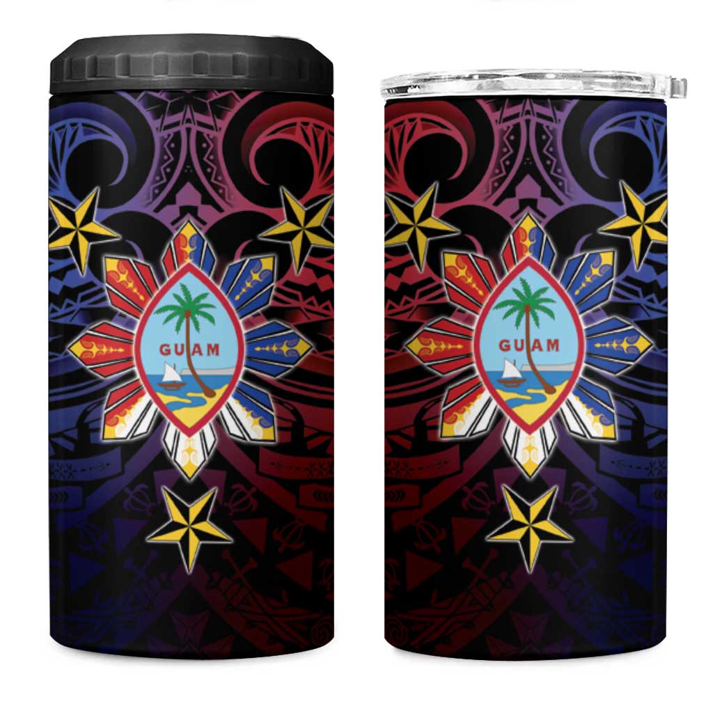 Philippines Guam 4 in 1 Can Cooler Tumbler Filipino Sun With Guaman Seal