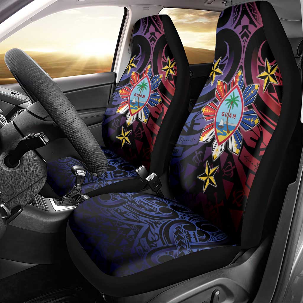 Philippines Guam Car Seat Cover Filipino Sun With Guaman Seal LT05 - Polynesian Pride