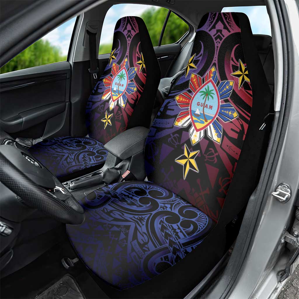 Philippines Guam Car Seat Cover Filipino Sun With Guaman Seal LT05 - Polynesian Pride