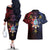 Philippines Guam Couples Matching Off The Shoulder Long Sleeve Dress and Hawaiian Shirt Filipino Sun With Guaman Seal