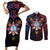 Philippines Guam Couples Matching Short Sleeve Bodycon Dress and Long Sleeve Button Shirt Filipino Sun With Guaman Seal