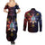 Philippines Guam Couples Matching Summer Maxi Dress and Long Sleeve Button Shirt Filipino Sun With Guaman Seal