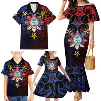 Philippines Guam Family Matching Mermaid Dress and Hawaiian Shirt Filipino Sun With Guaman Seal LT05 - Polynesian Pride
