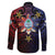 Philippines Guam Family Matching Off The Shoulder Long Sleeve Dress and Hawaiian Shirt Filipino Sun With Guaman Seal