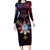 Philippines Guam Long Sleeve Bodycon Dress Filipino Sun With Guaman Seal
