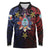 Philippines Guam Long Sleeve Polo Shirt Filipino Sun With Guaman Seal