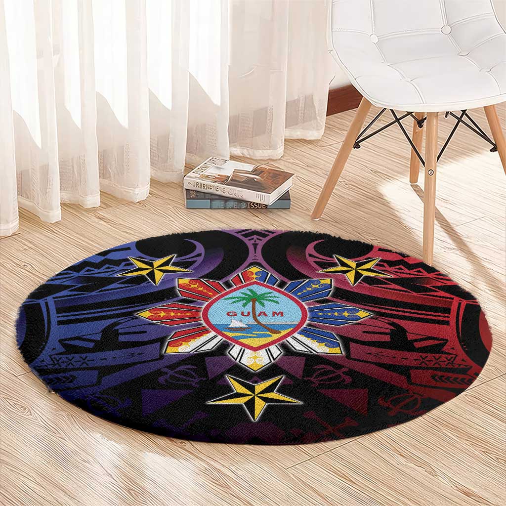 Philippines Guam Round Carpet Filipino Sun With Guaman Seal