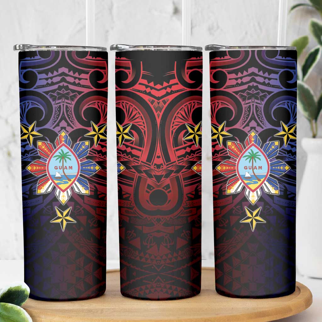 Philippines Guam Skinny Tumbler Filipino Sun With Guaman Seal