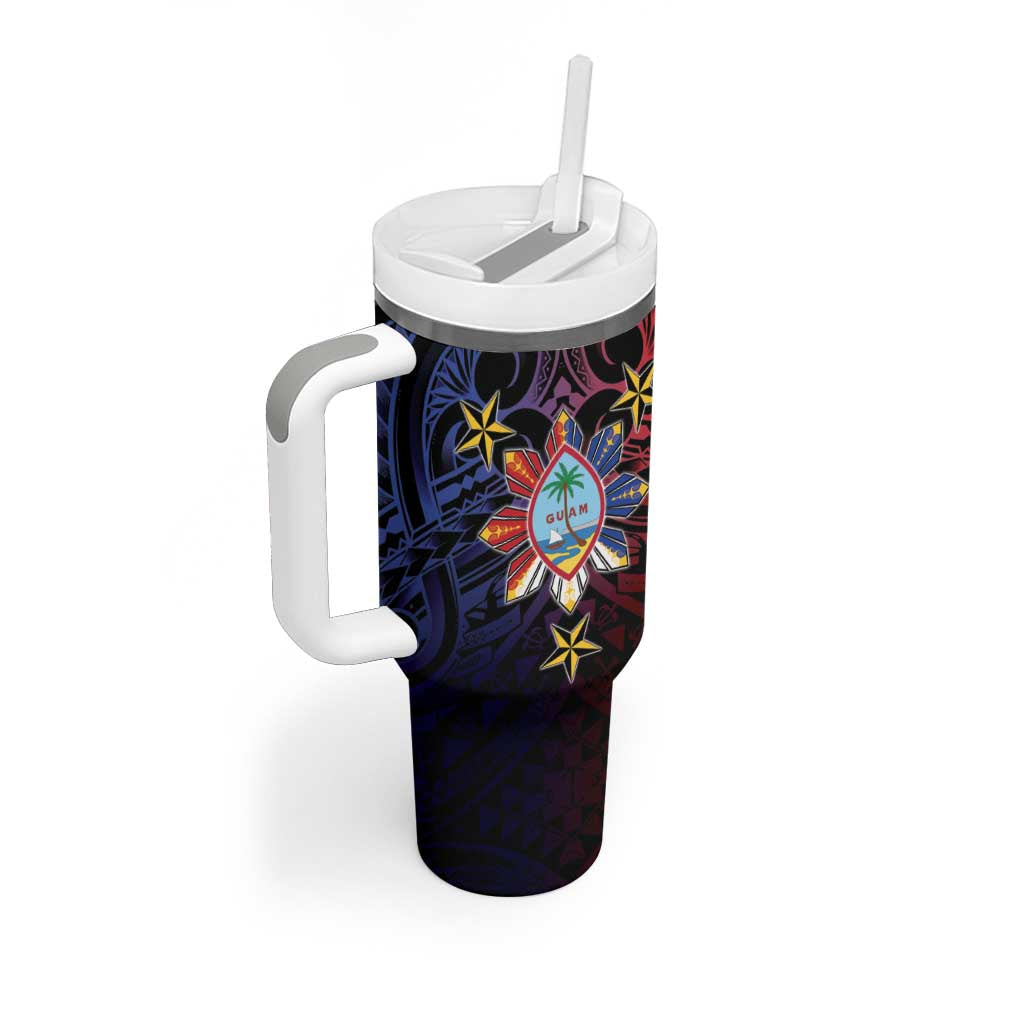 Philippines Guam Tumbler With Handle Filipino Sun With Guaman Seal