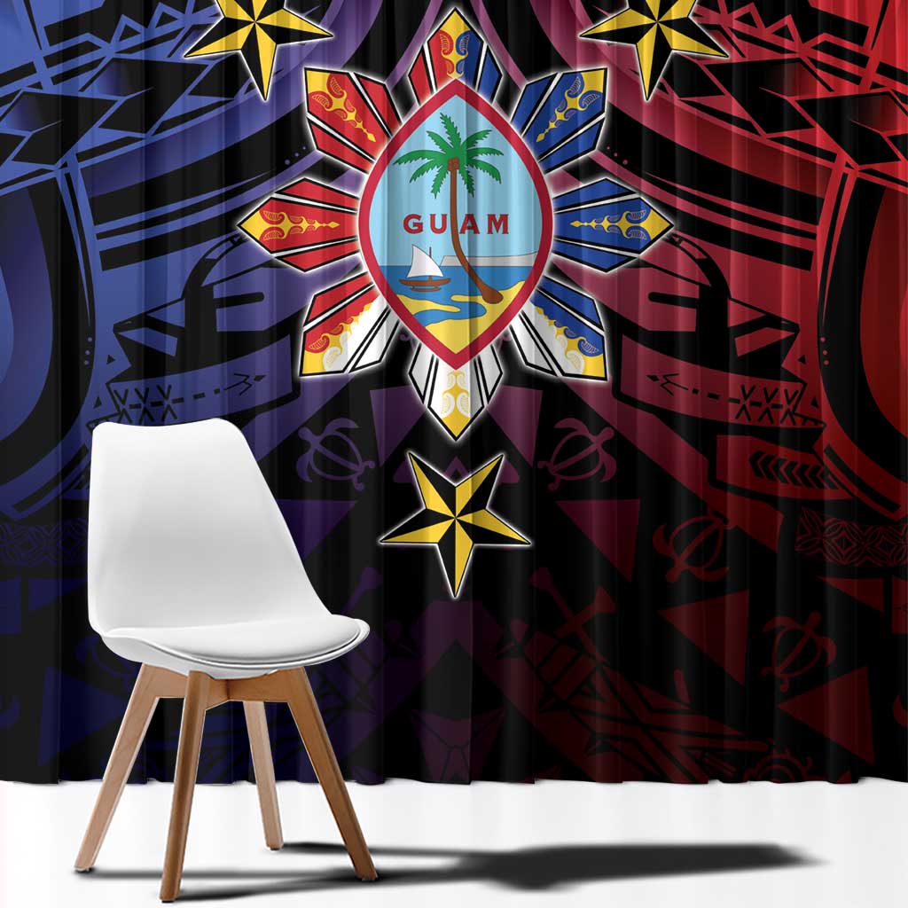 Philippines Guam Window Curtain Filipino Sun With Guaman Seal