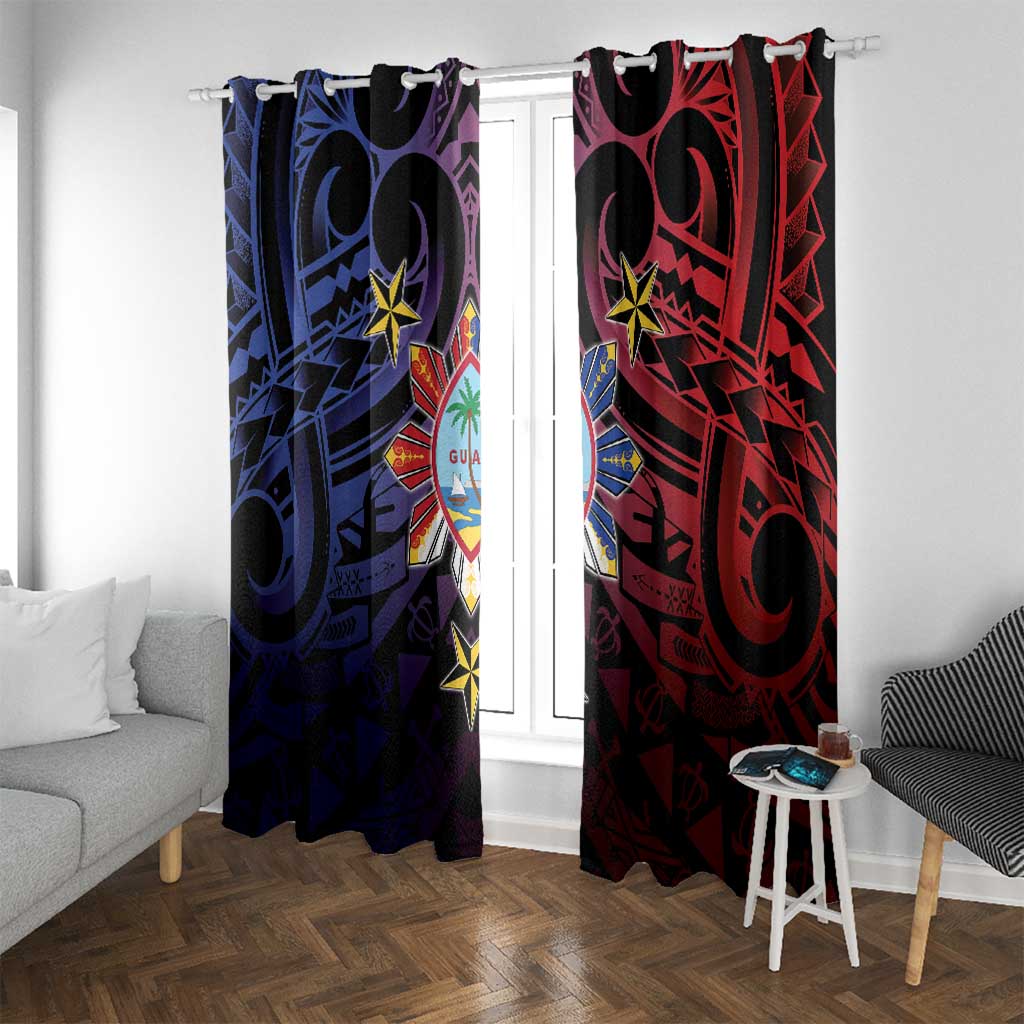 Philippines Guam Window Curtain Filipino Sun With Guaman Seal