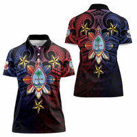 Philippines Guam Women Polo Shirt Filipino Sun With Guaman Seal