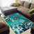 Fiji Born Indian Area Rug Palm Paisley With Tapa Pattern